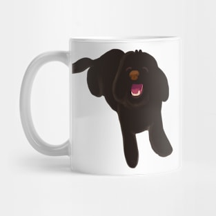 Smiling Black Fluffy Maltipoo Dog Mug